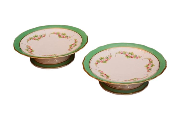 Pair Porcelain Cake Plates