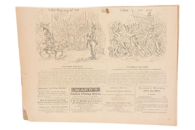 Interesting Harpers Weekly, Civil War cartoon, 1861-1865