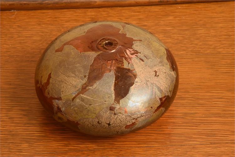 Decorative, heavy, burgundy glass vase