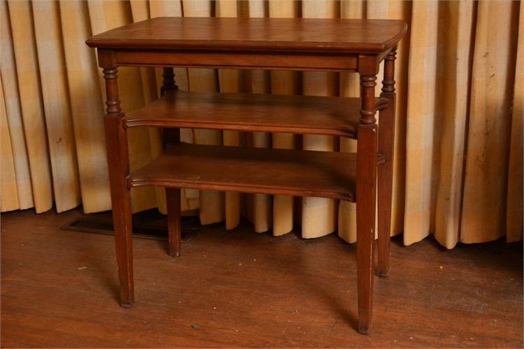 Three Tier Mahogany End Table