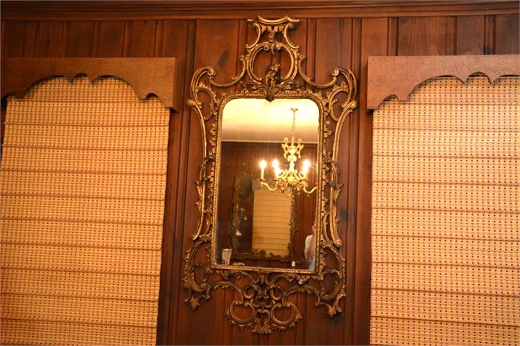 Ornately Carved and Gilt Wood  Wall Mirror