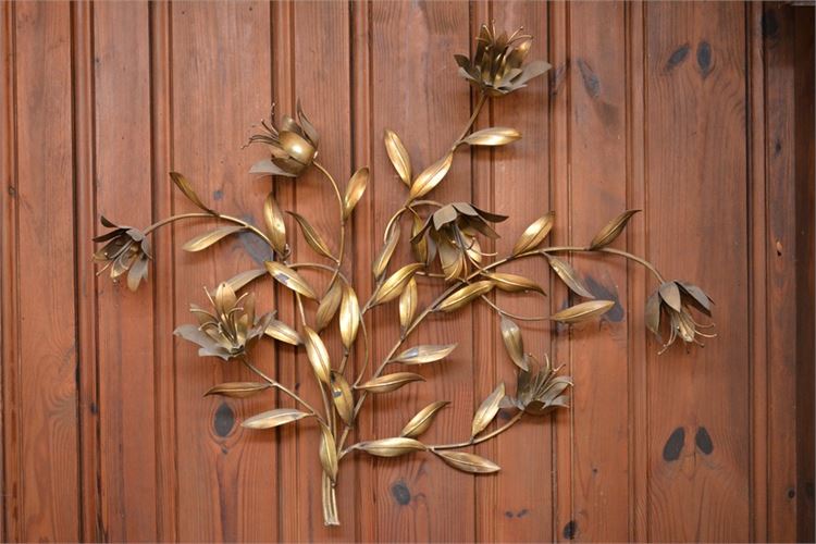 Vintage Metal Floral Wall Hanging