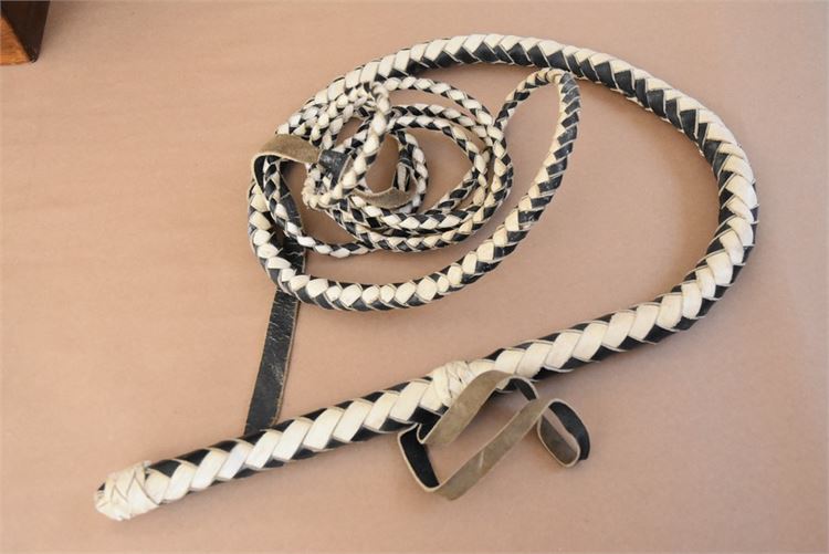 2 handed cowhide leather whip used by Matadors in the ring