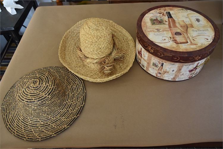 Two (2) Hats and Hat Box
