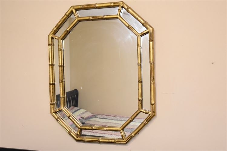 Gilt Bamboo Look Wall Mirror