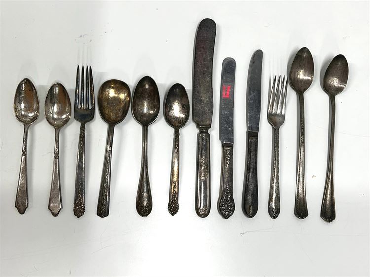 Vintage Sterling and Silver Plated Flatware, 12 Pc