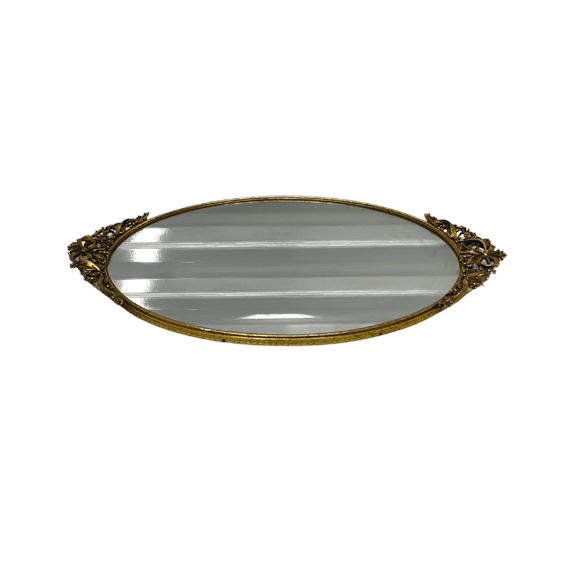 Vintage Filigree Vanity Mirror Tray, c. 1950s