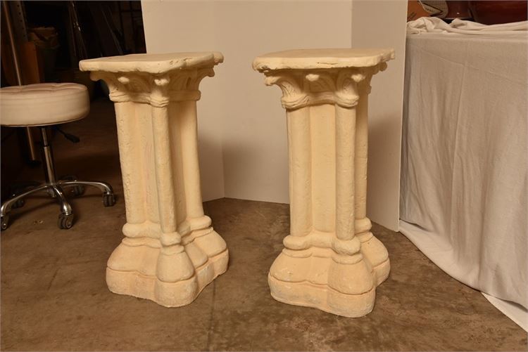 Pair Classical Style Plaster Pedestals