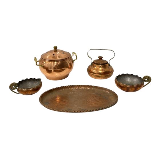 Vintate Copper Serveware, 5 Pc