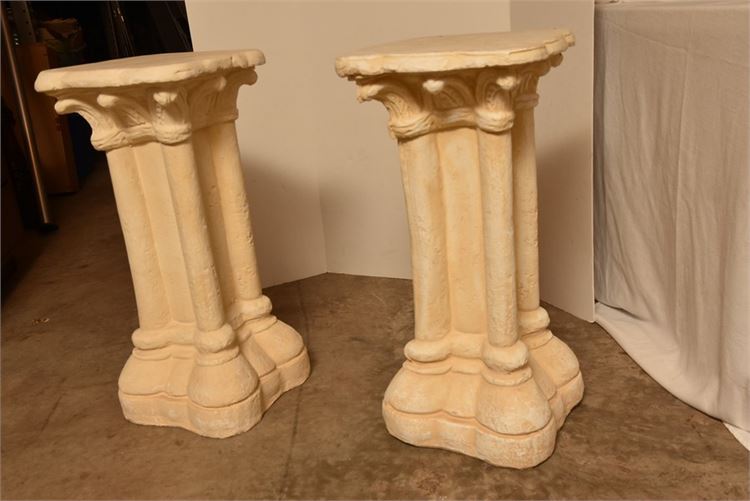 Pair Classical Style Plaster Pedestals