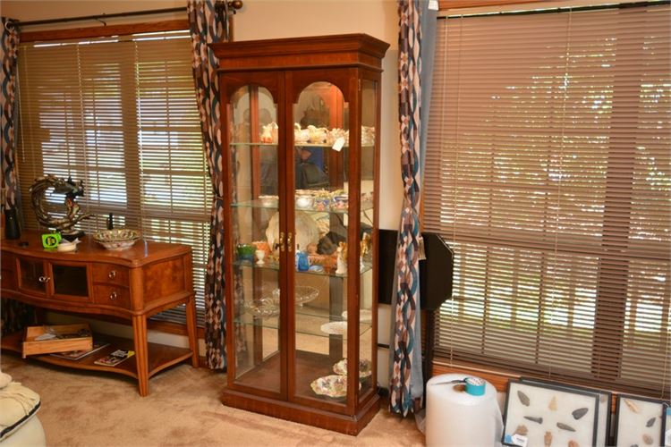 Mahogany Vitrine Cabinet  (Contents Not Included)