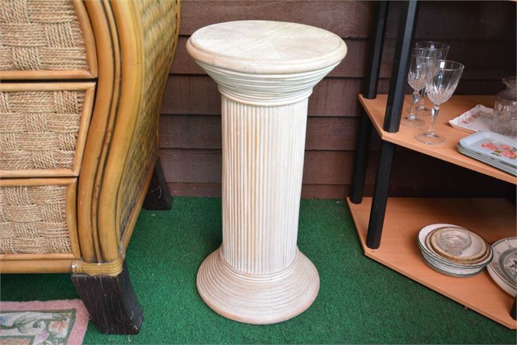 Pair White Painted Pedestals / Plant Stands