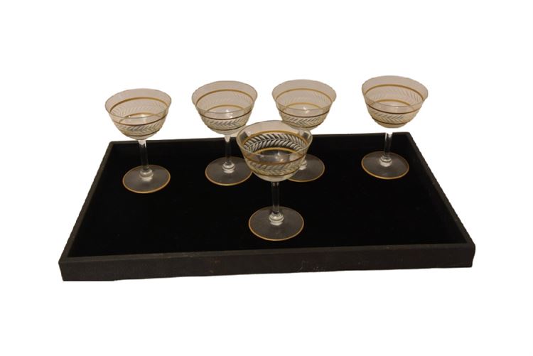 Five (5) Vintage Champagne Glasses