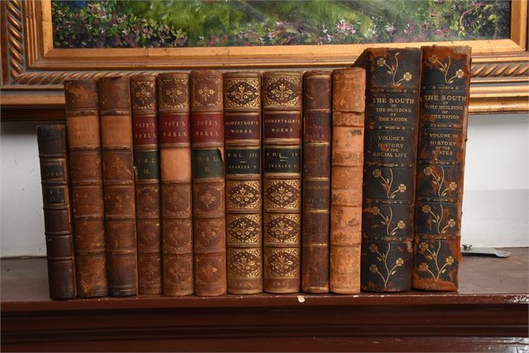 Twelve (12) Leather Bound Books