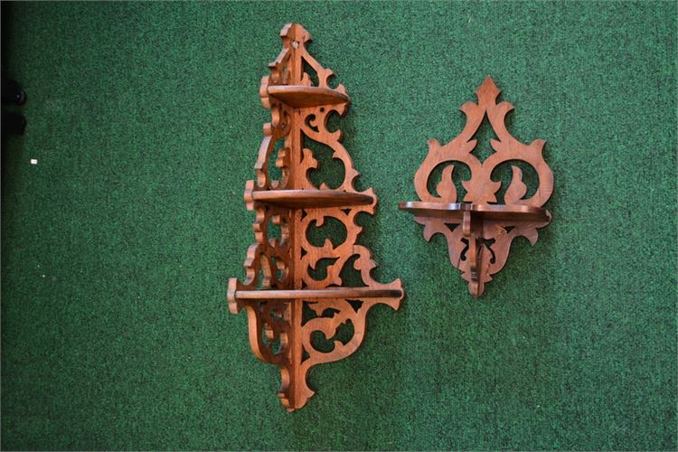 Two (2) Vintage Wooden wall Brackets
