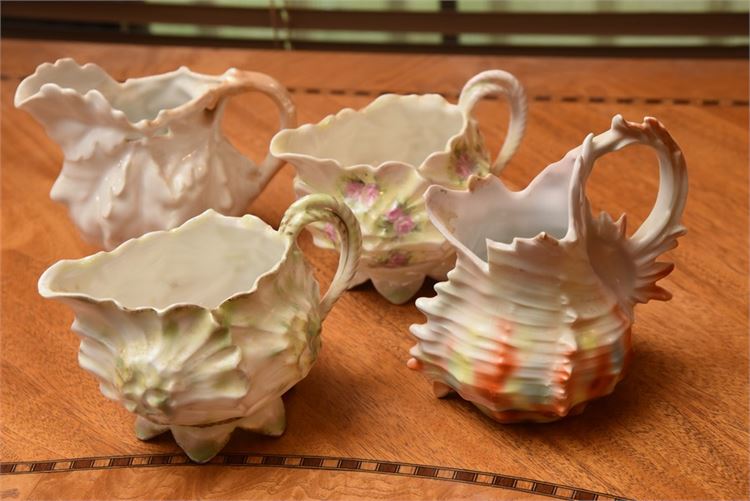 Four (4) Royal Bayreuth Porcelain Figural Pitchers