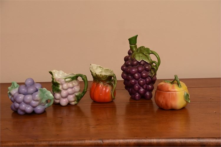 Group Fruit Themed Figural Objects