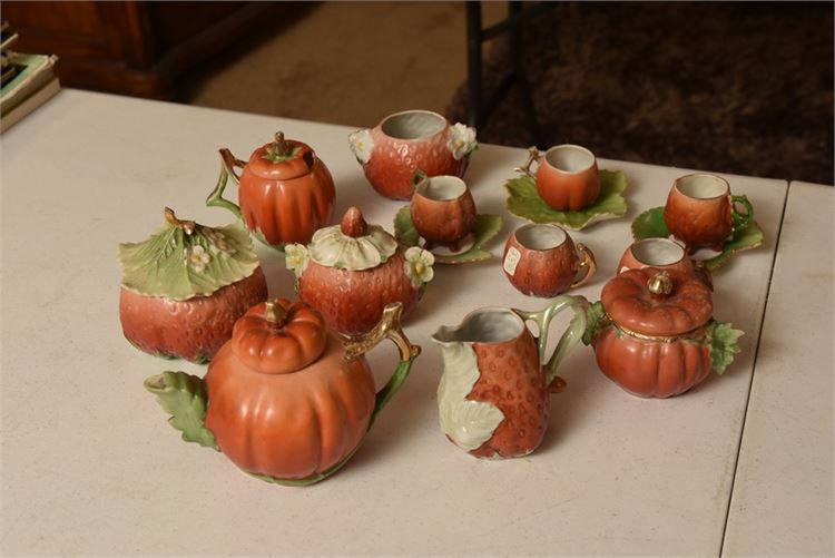 Vintage Pumpkin Themed Tea Service