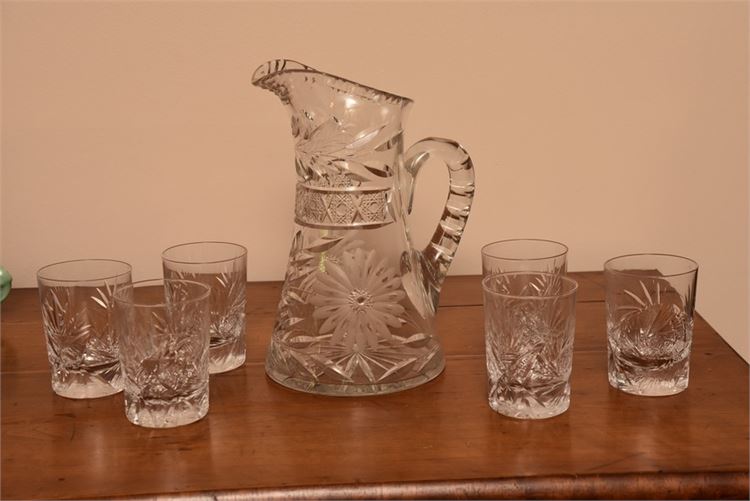 Vintage Cut Glass Drinks Set
