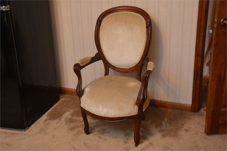 Wood Frame Upholstered Open Armchair