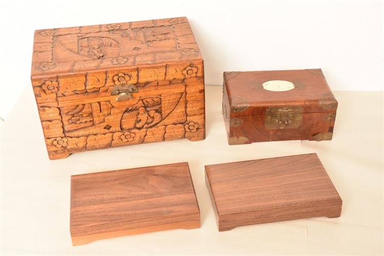 Four (4) Decorative Wooden Boxes