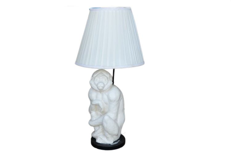 Monkey Lamp with Pleated Paper Shade