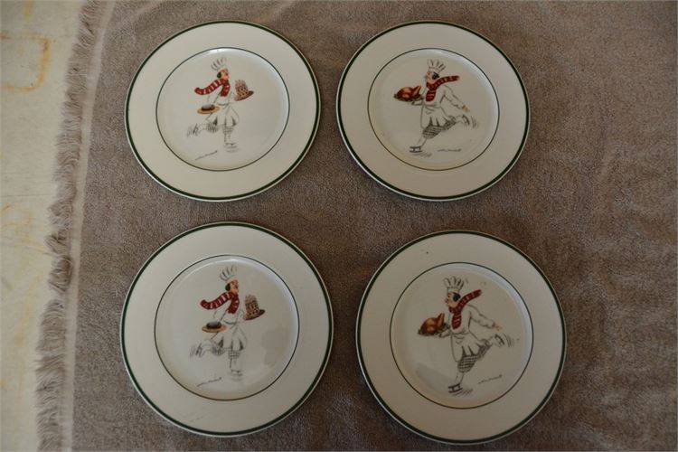 Four (4) Guy Buffet Plates