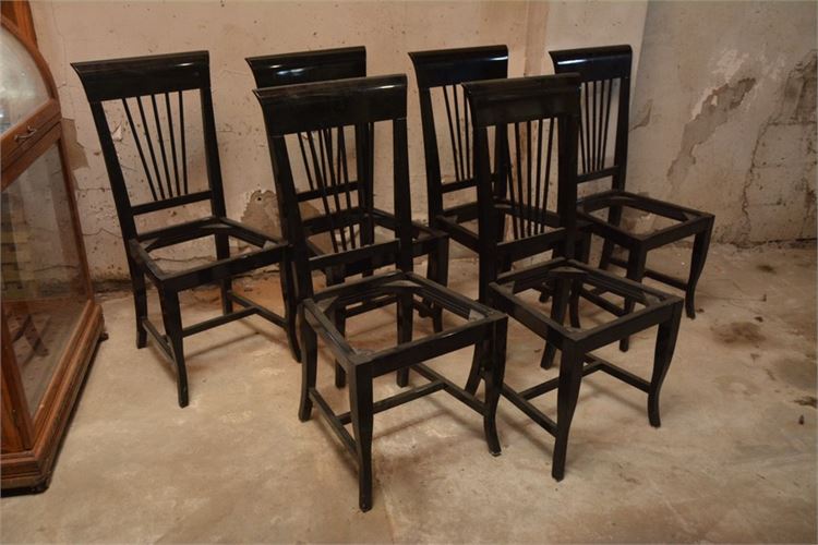 Six (6) Black Painted Dining Chairs