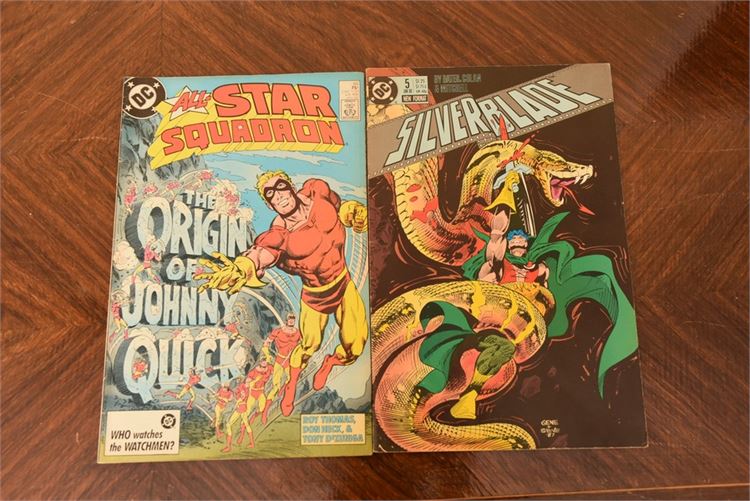 2 Detective comics; All Star Squadron, Jan.87’, Silverblade, Jan. 88’