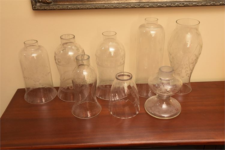 Group lot of 8 glass shades (1pair)