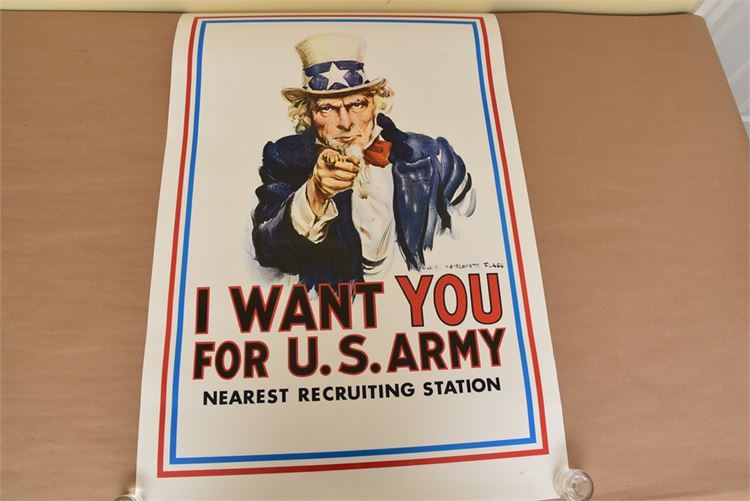 Used, Uncle Sam, “We Want You”, poster, good condition.