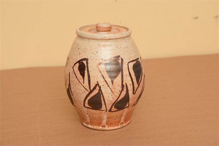 Signed, hand thrown, artist vase with top