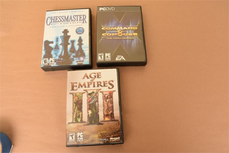 3, PC-CD Roms: Chessmaster 10th edition, Age of Empires, Command and Conquer