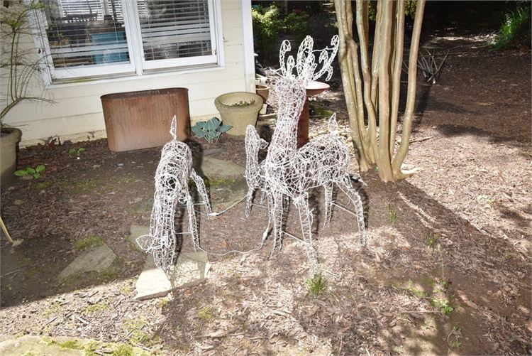 3, wire Christmas deer, brand new, lit with LED lights