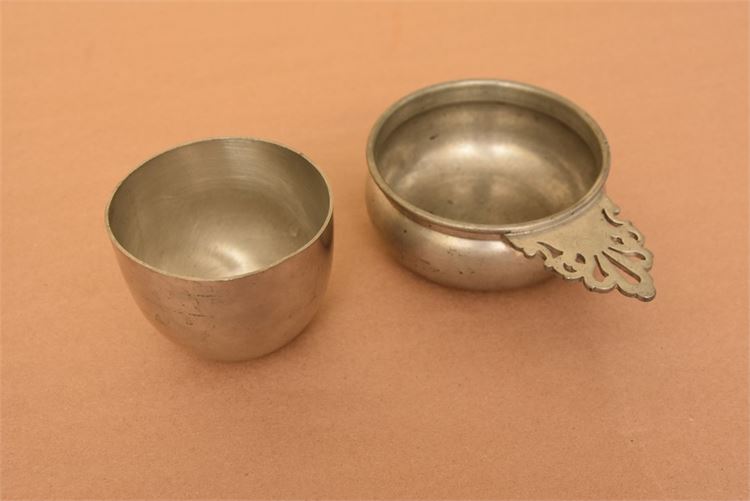 Kirk Stieff Pewter Jefferson cup and a Reed and Barton pewter bowl