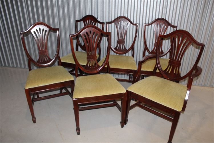 Set of 6 Mahogany Shield Back Dining Chairs in Georgian Style
