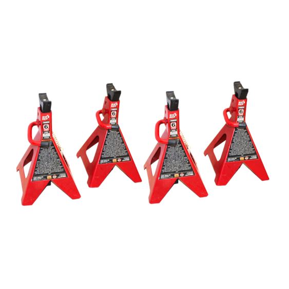 Four (4) Big Red 6-Ton Double-Locking Jack Stands