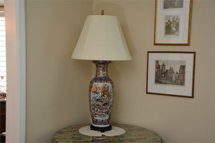 Asian Table Lamp With Shade