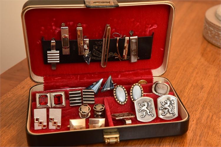 Group Vintage Cufflinks and Tie Clips