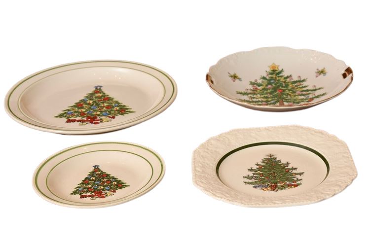 Four (4) Christmas Themed Plates
