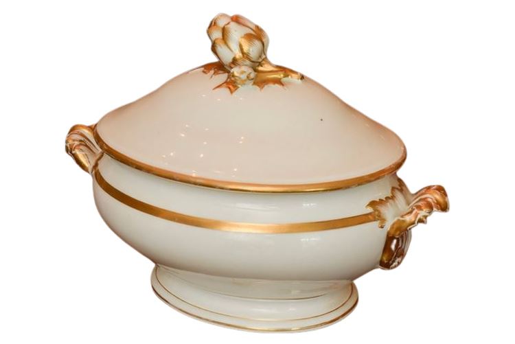 White On Gold Lidded Tureen