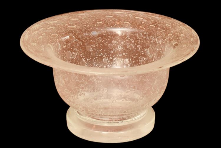 Mid-Century Modern King Glass Clear Handblown Glass Bowl
