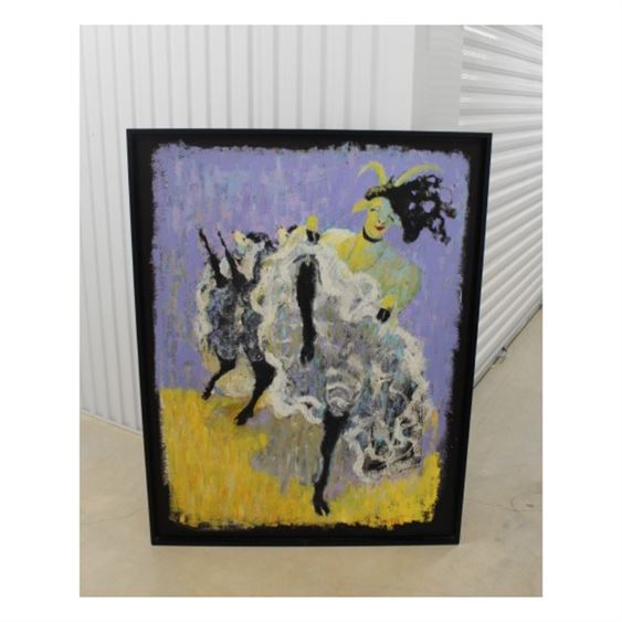 Dancing Goat Oil on Canvas, Signed 38"x50"