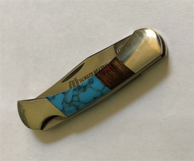 1 RR, 440, steel, turquoise handle pocket knife