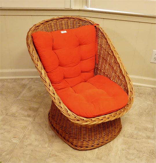 Mid Century Egg Wicker Chair