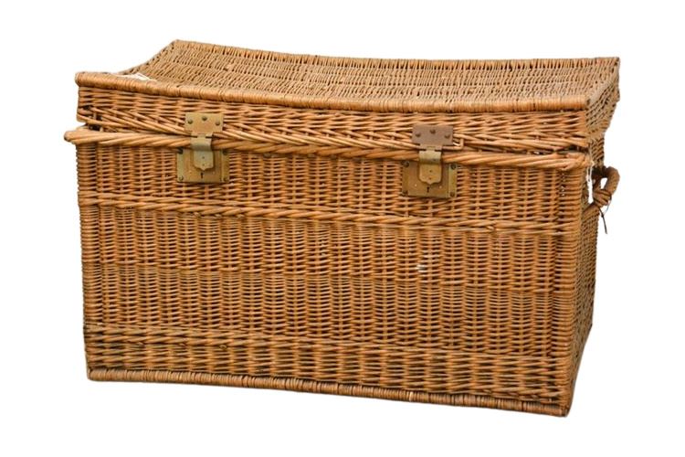 Wicker Trunk With Brass Closures