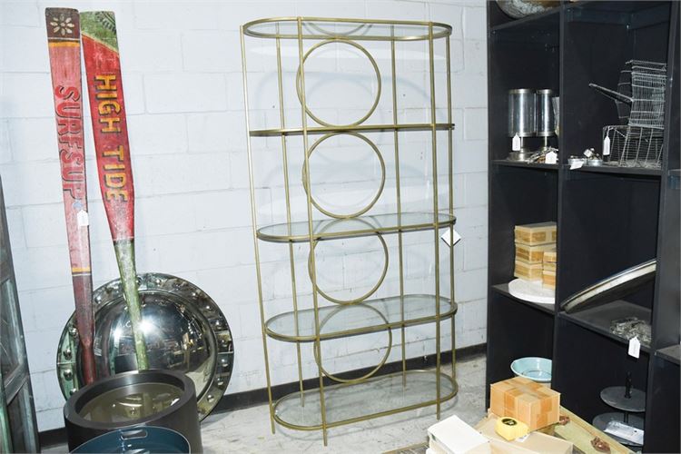 Art Deco Style Brass And Glass Shelf