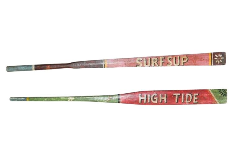 Pair Large Painted Oars