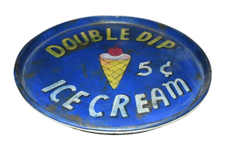 Vintage Restaurant Style Double Dip Ice Cream Serving tray