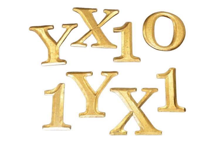 Group Decorative Gilt Letters and Numbers